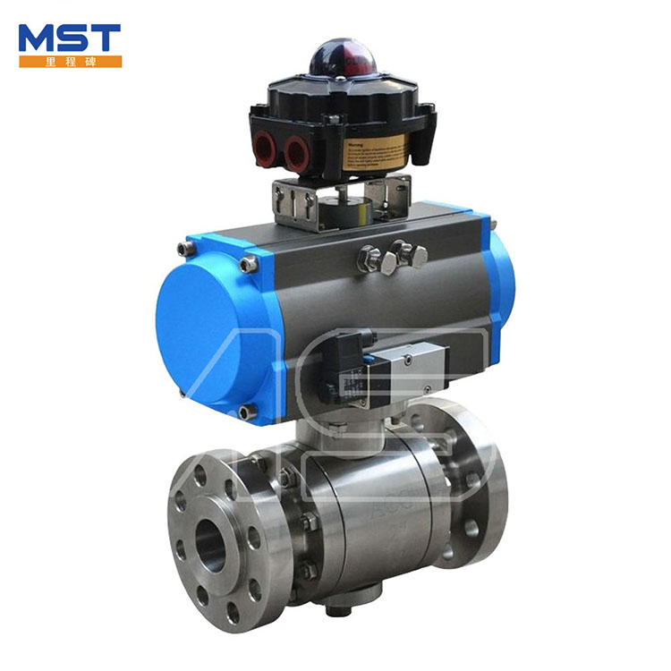 Trunnion หน้าแปลนเฟืองตัวหนอนสแตนเลสติดตั้งบอลวาล์ว